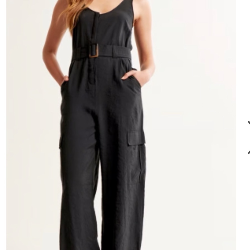 Abercrombie & Fitch Black Belted Jumpsuit- Large